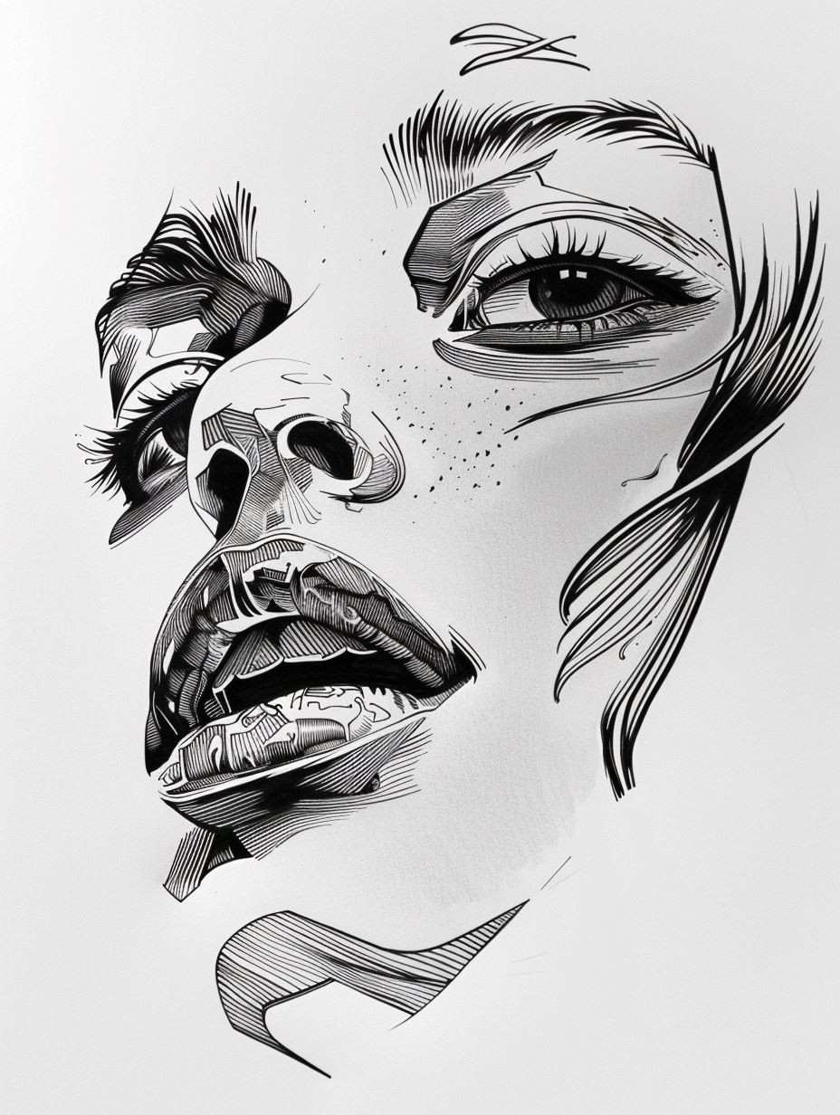 Surreal Ink Portrait of Fluidity - Image 3