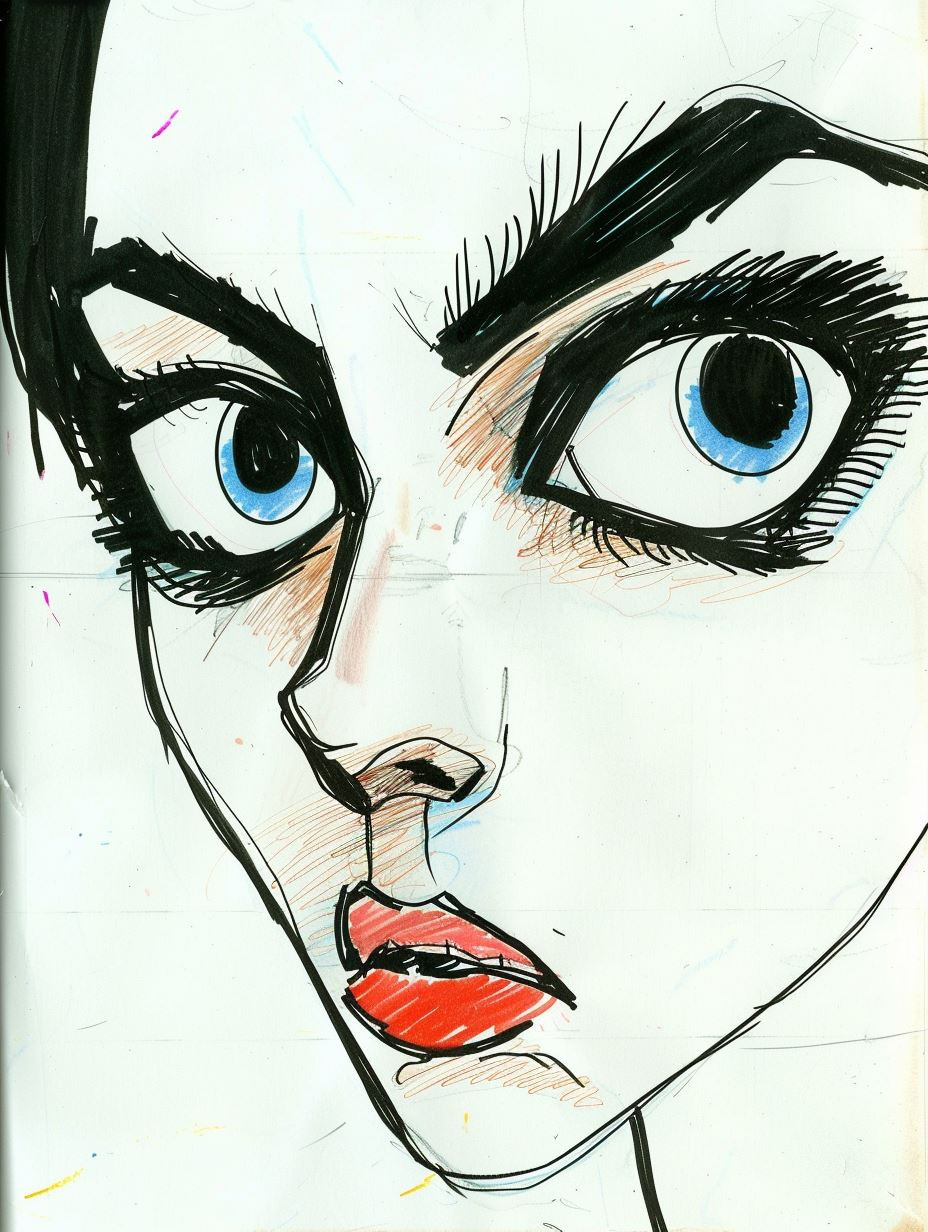 Bold Ink Fashion Sketch Portrait