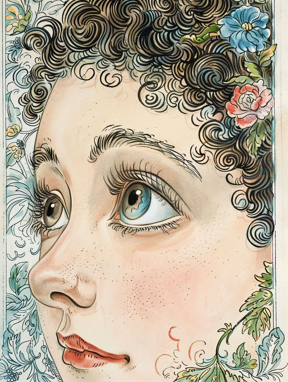 Vintage Ink and Watercolor Portrait - Image 4