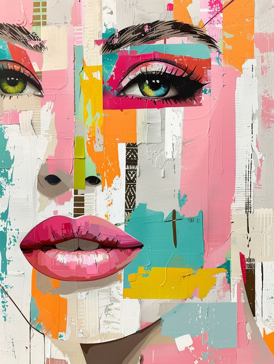 Fragmented Beauty: A Modern Collage - Image 1