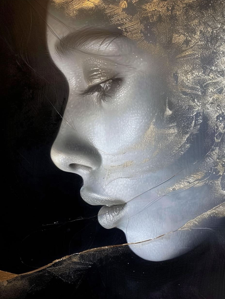 Ethereal Gilded Marble Portraits - Image 3