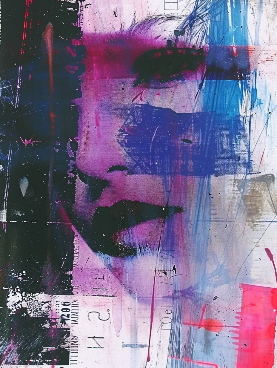Abstract Neon Portrait Fragments - Image 1