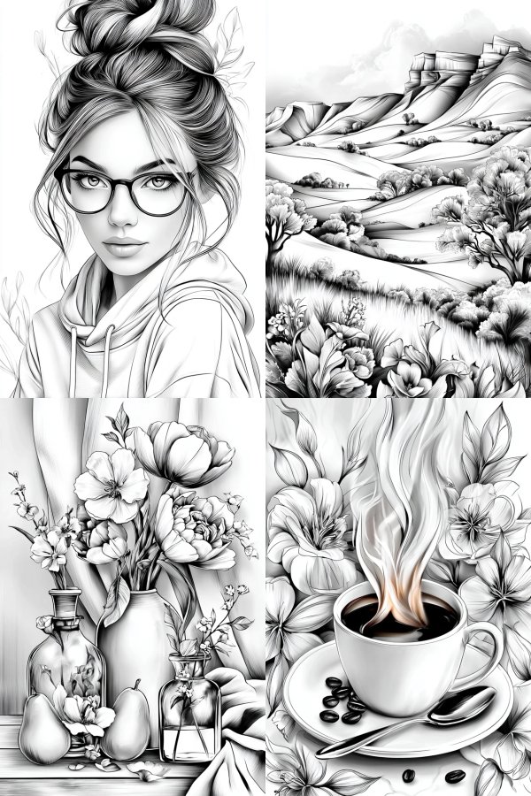 Artistic Harmony: A Collection of Line Art