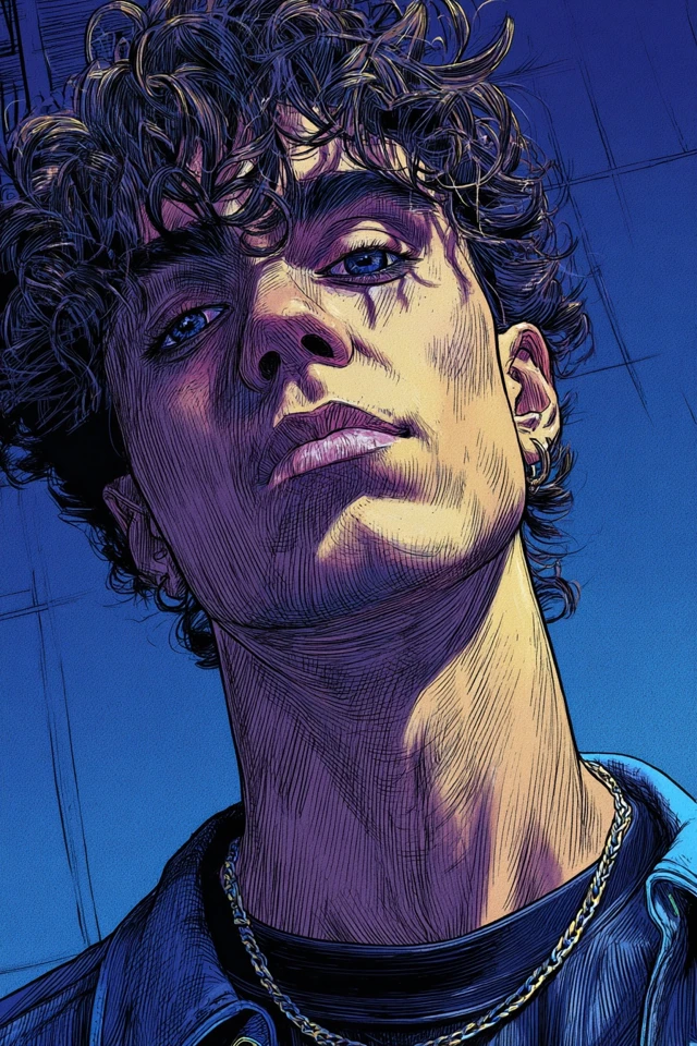Electric Indigo Portrait - Image 1