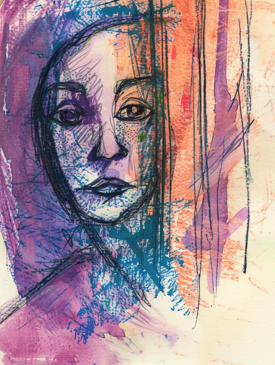 Abstract Expressionist Portrait Study - Image 2