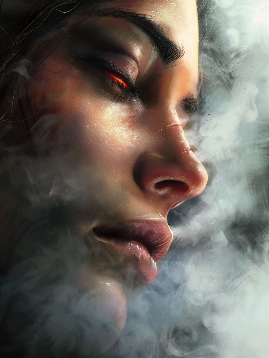 Ethereal Gaze in Shadowed Mist - Image 2