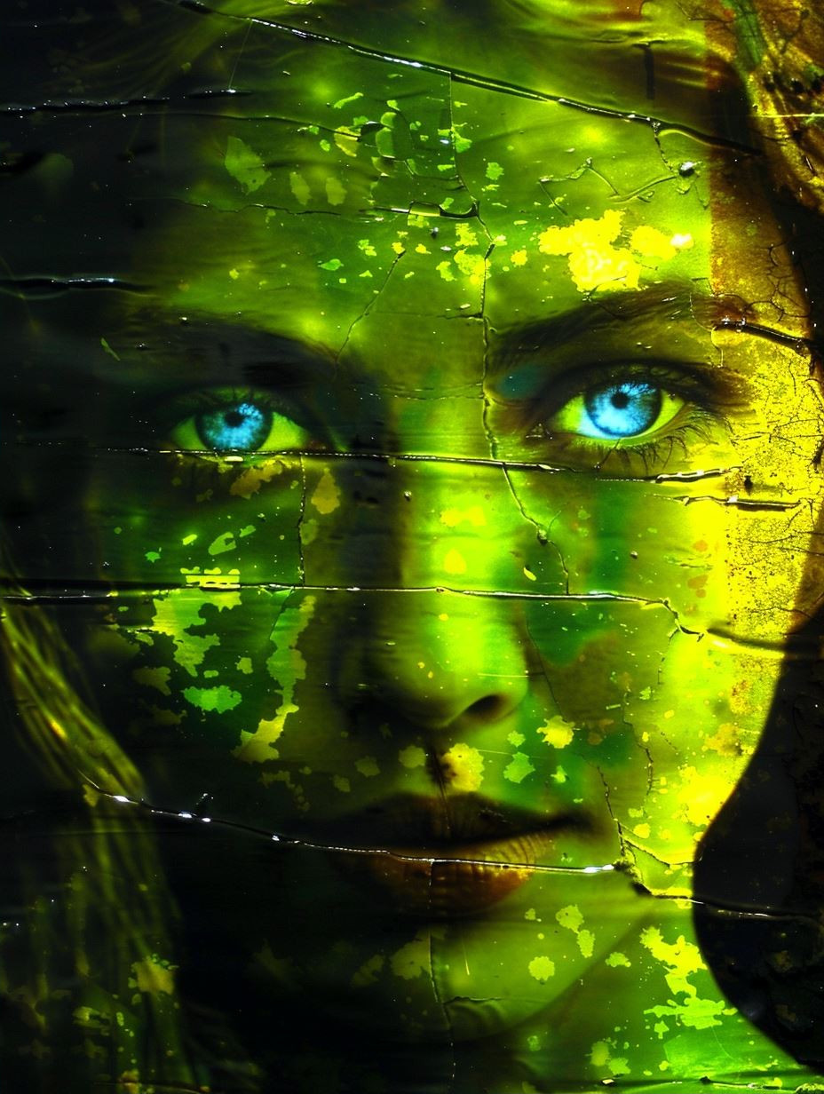 Golden Shadows Through Crumpled Glass - Image 2