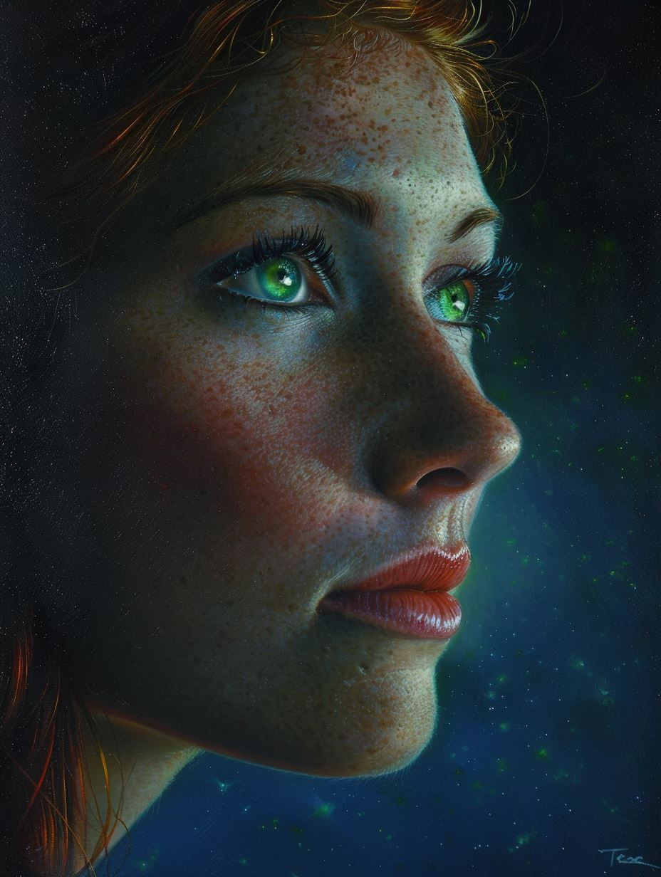 Ethereal Gazes in Neon Blue - Image 3