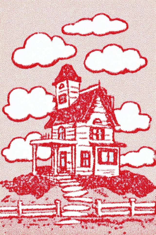 Crimson Halftone Sketch - Image 6