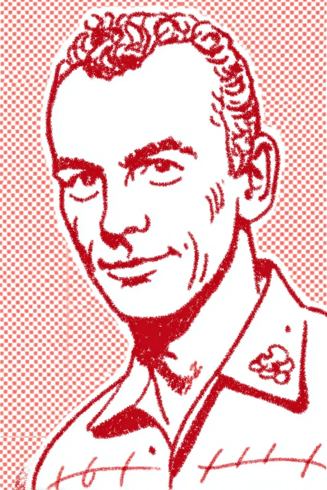 Crimson Halftone Sketch
