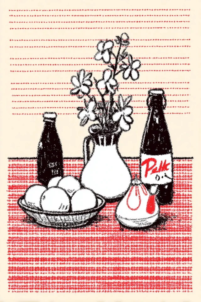 Crimson Halftone Sketch - Image 3