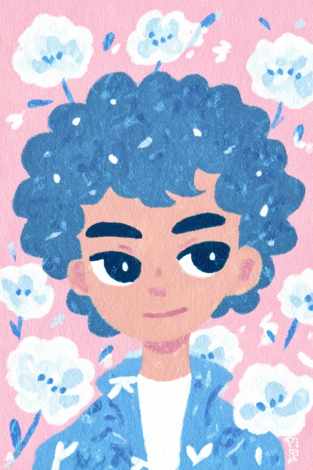 Pastel Bloom Portrait - Image 1