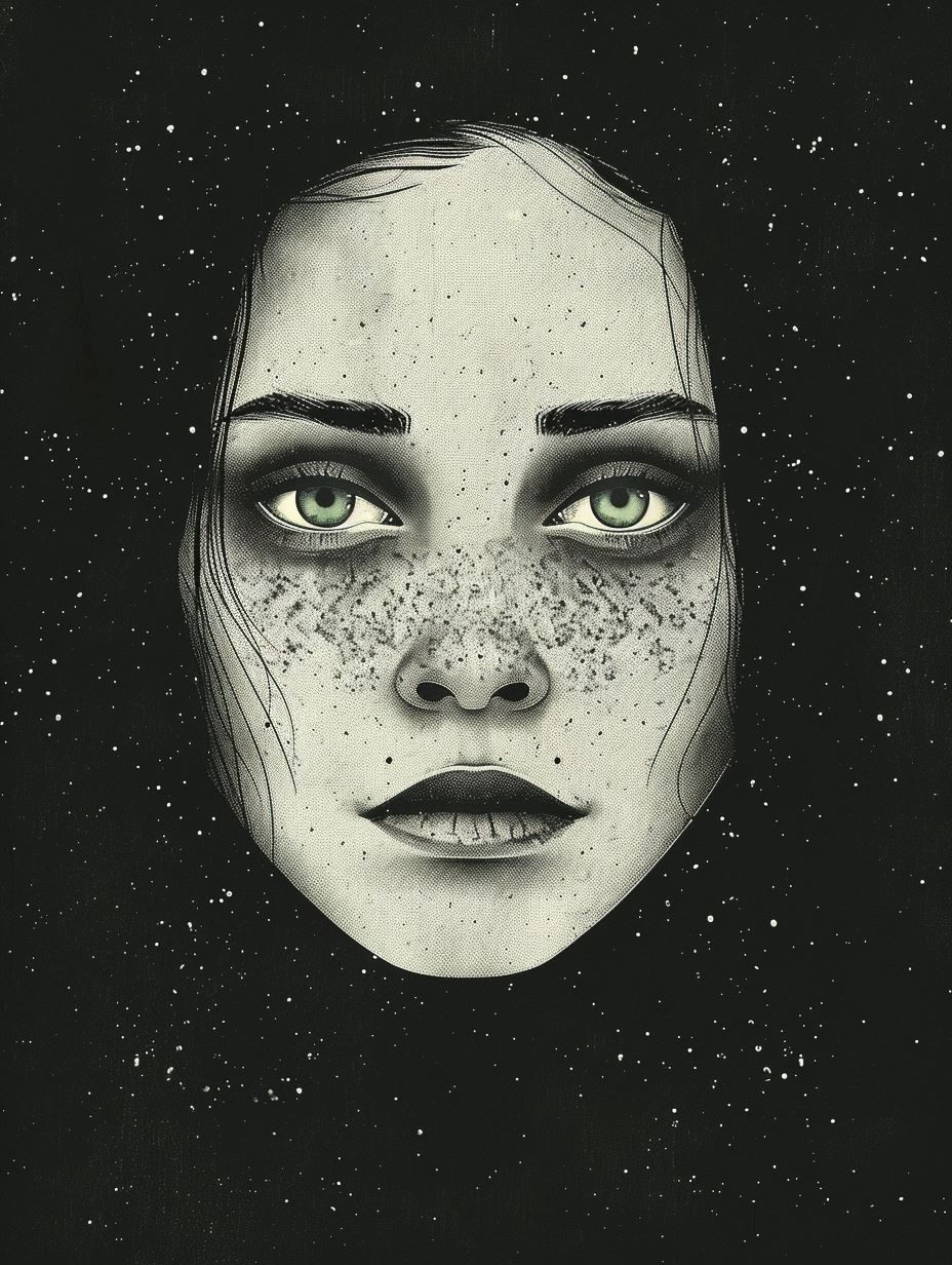 Celestial Gazes: Surreal Portrait Study - Image 1