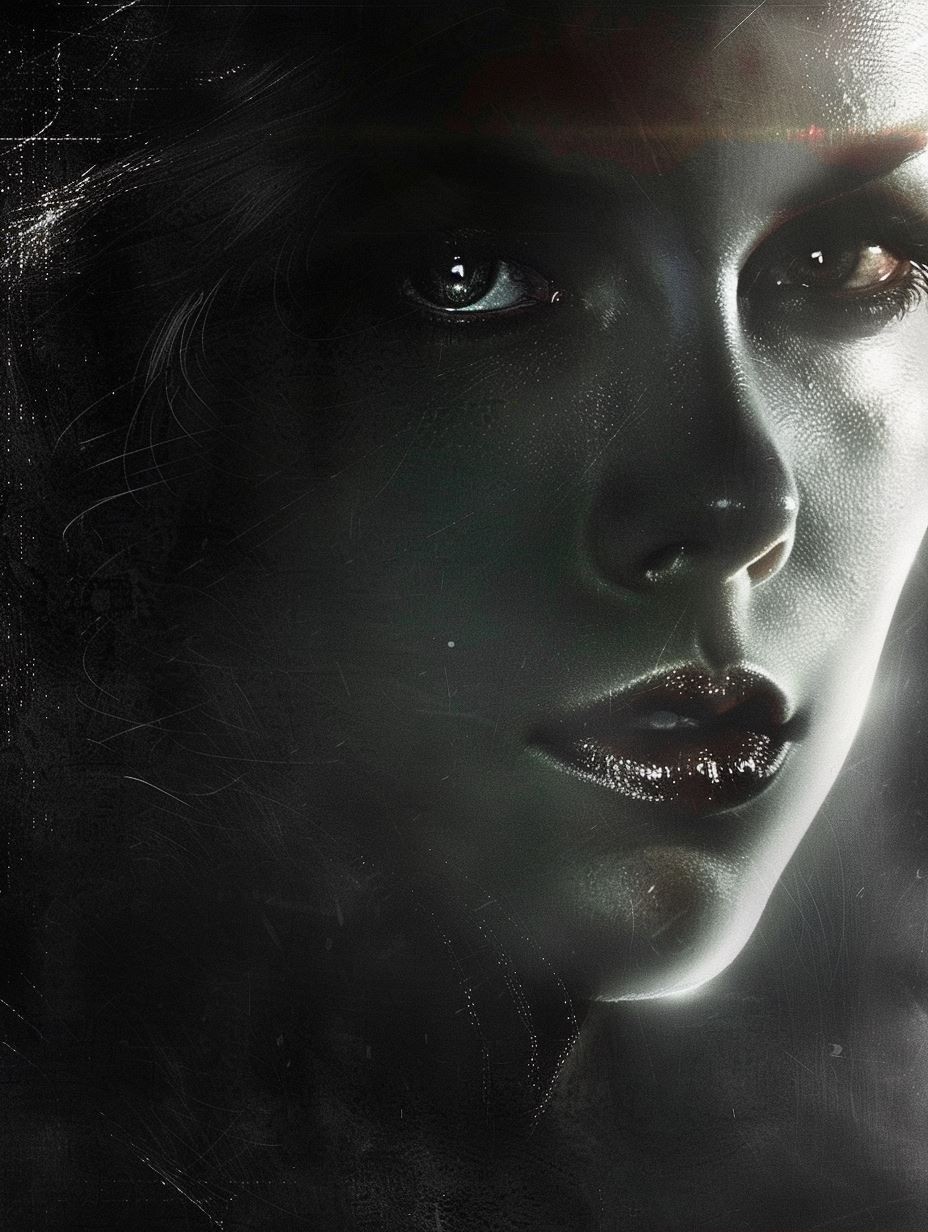 Ethereal Shadow Noir Portrait - Image 1