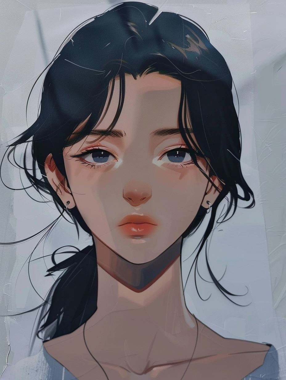 Ethereal Gaze: Digital Anime Portraits - Image 1