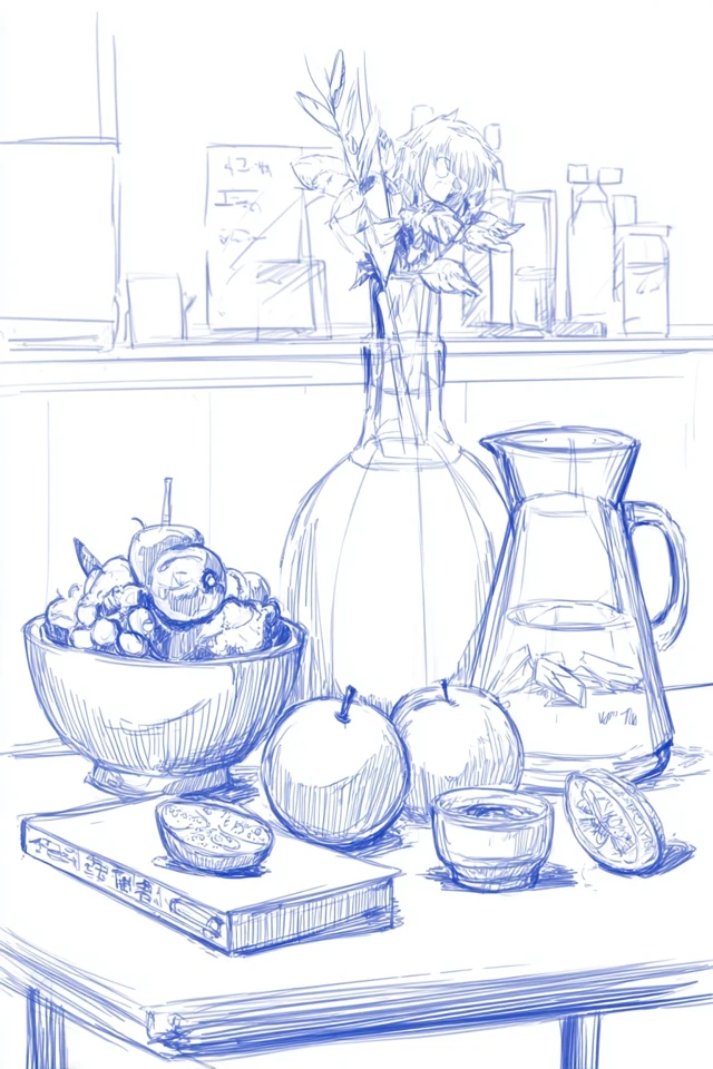 Anime Sketchbook: Blue Ink Studies - Image 3