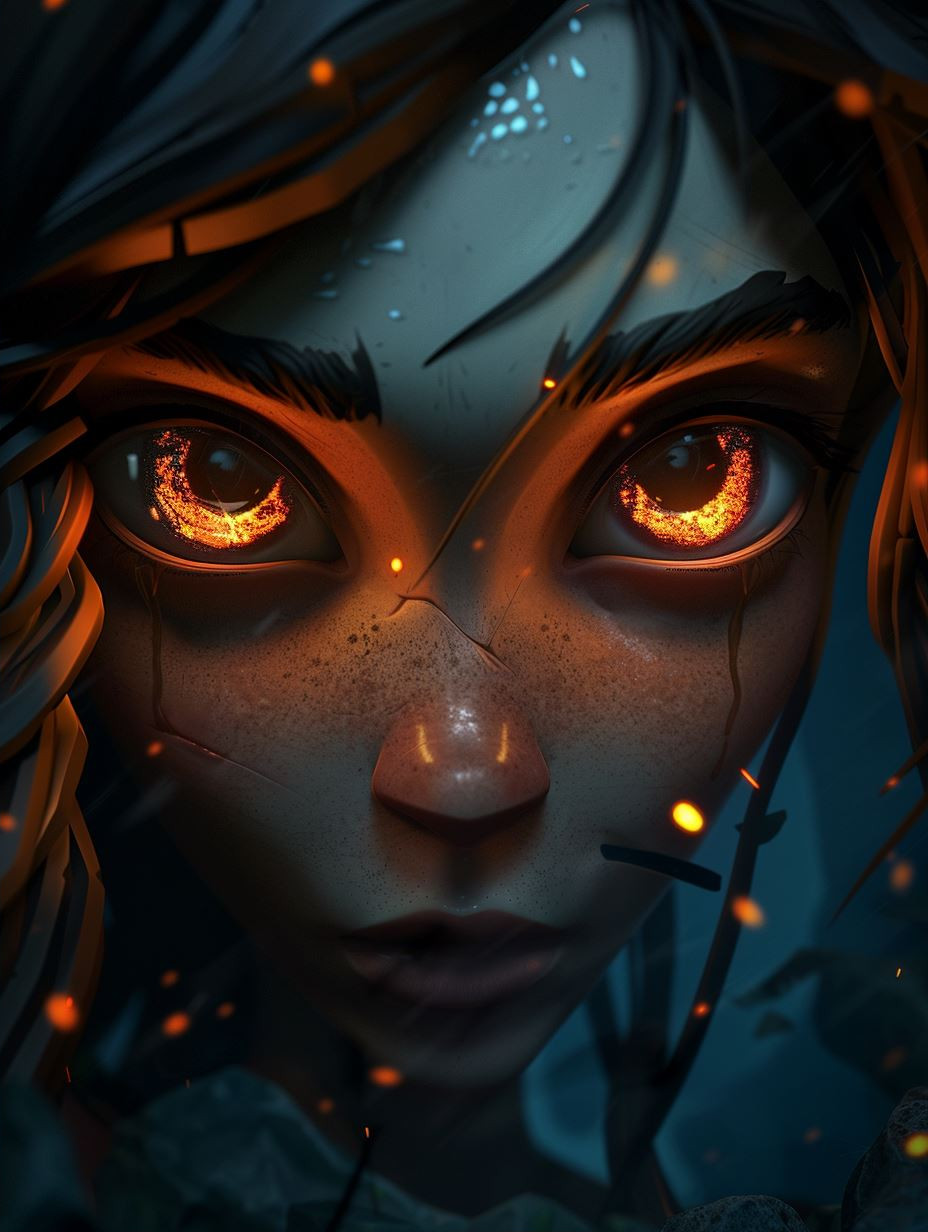 Ember Eyes Shadow Portrait - Image 2