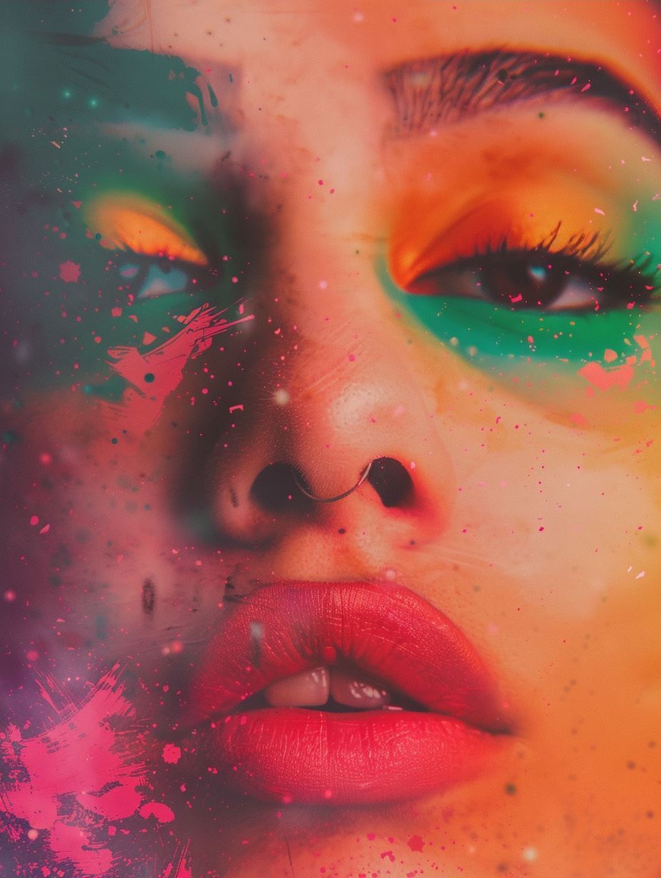 Ethereal Neon Smoke Portrait - Image 3