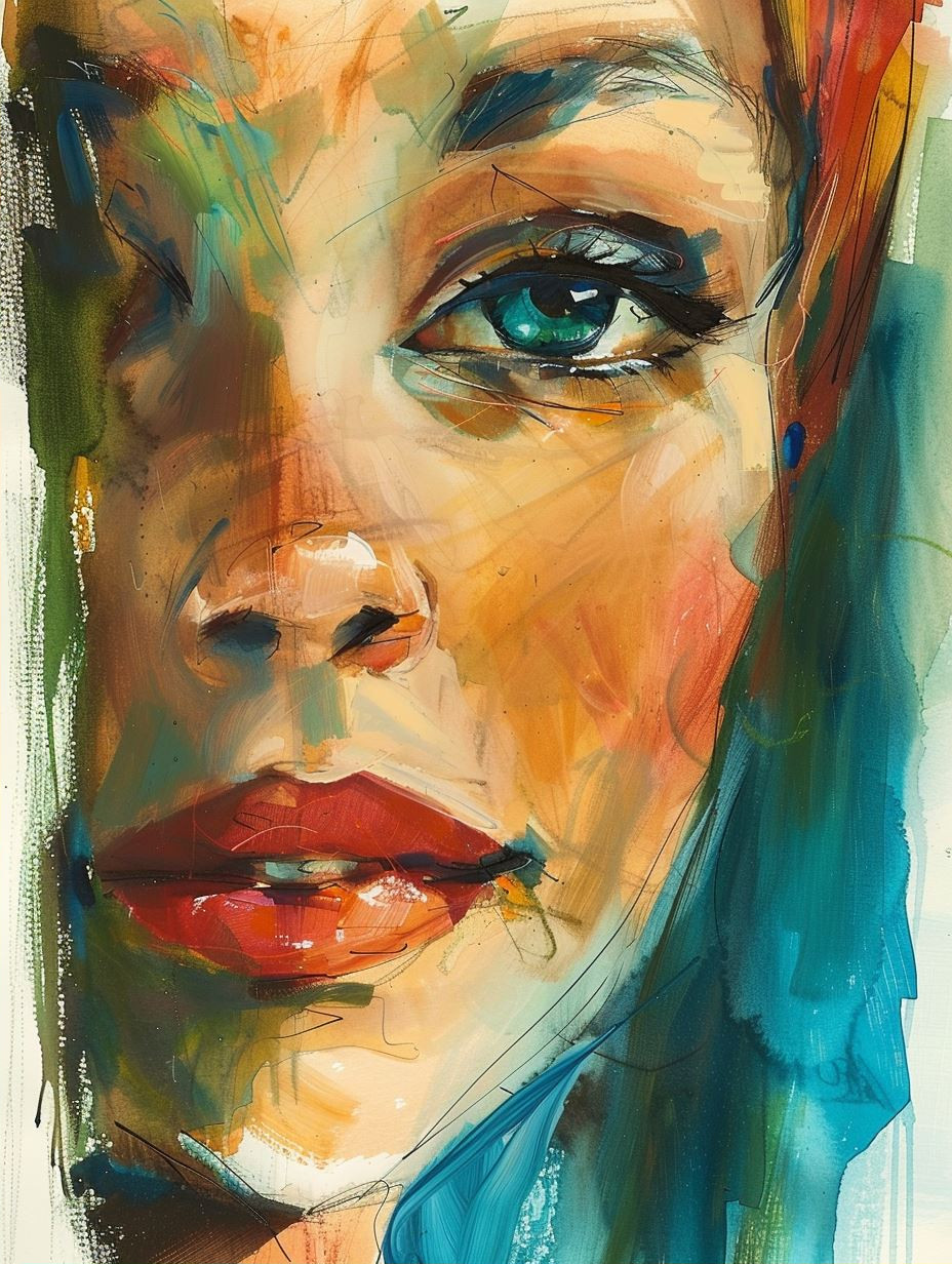 Vibrant Expressions in Abstract Oil - Image 2