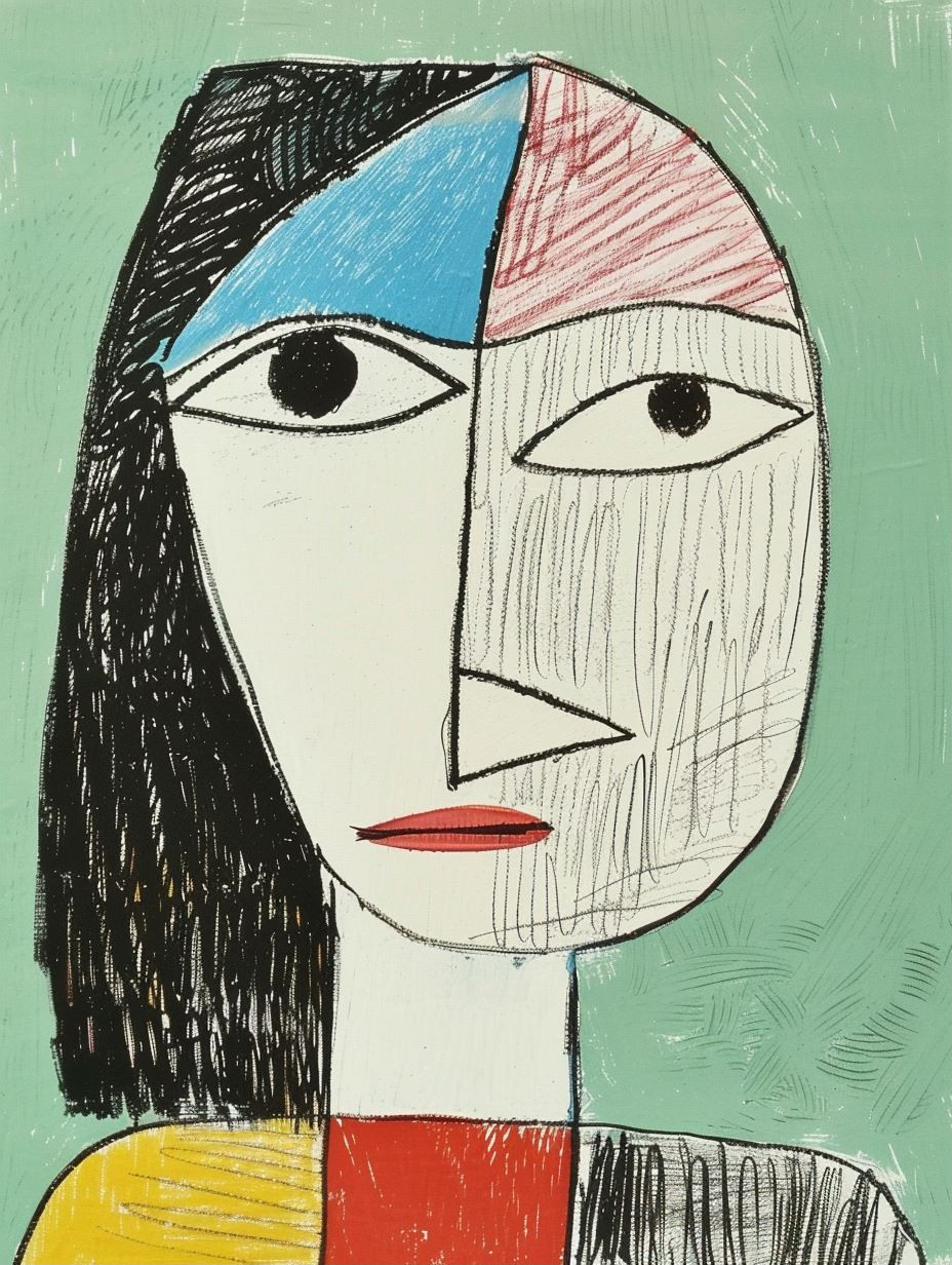 Abstract Cubist Portrait Studies - Image 1