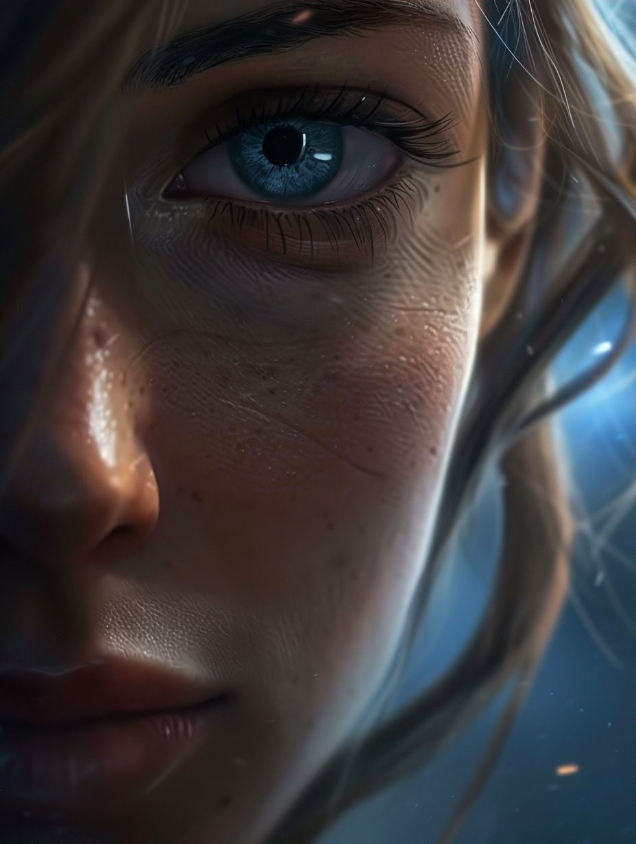 Ethereal Gaze: A Study in Blue - Image 3