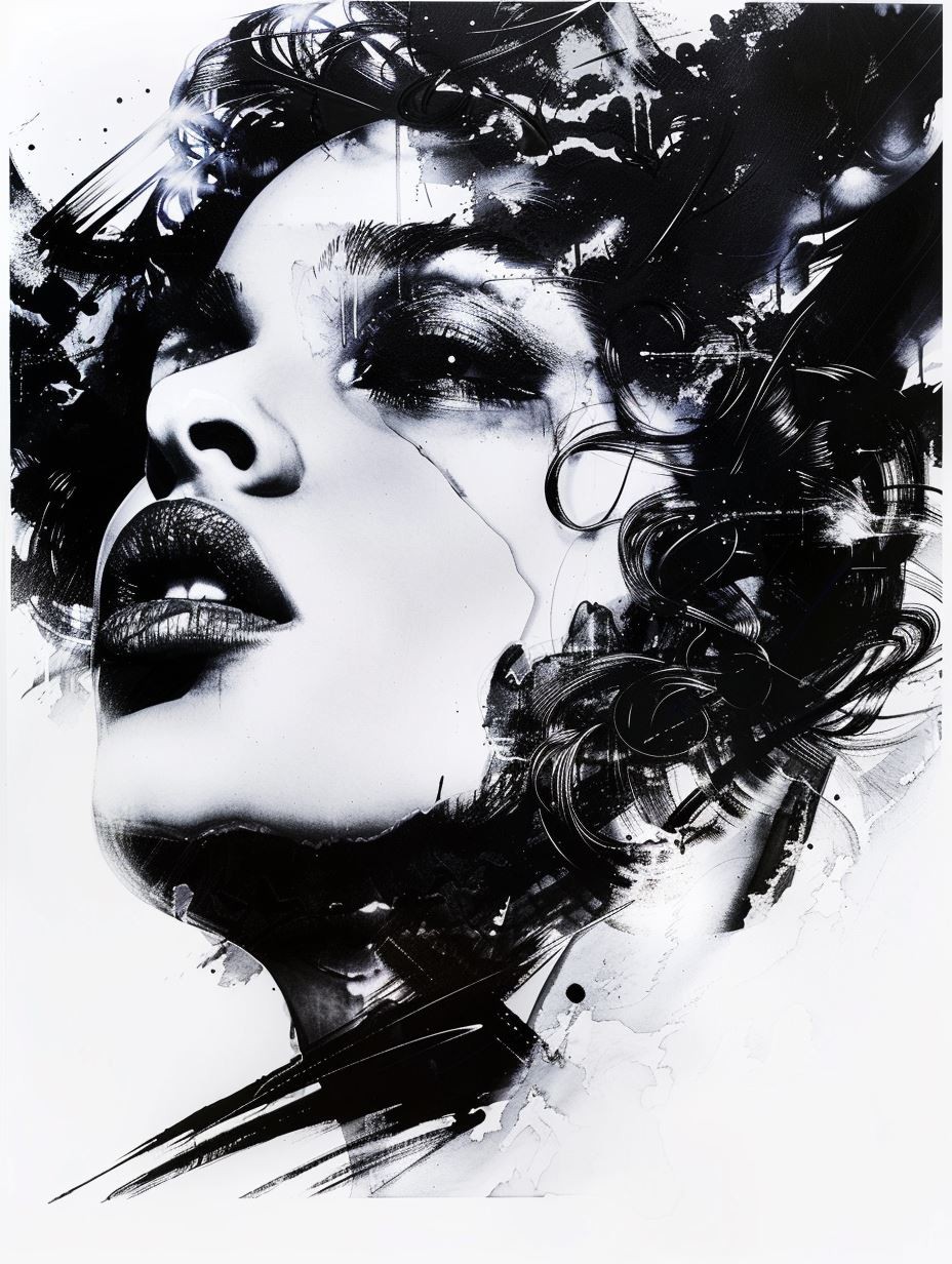 Shadows of Elegance: Ink Portrait Series - Image 4