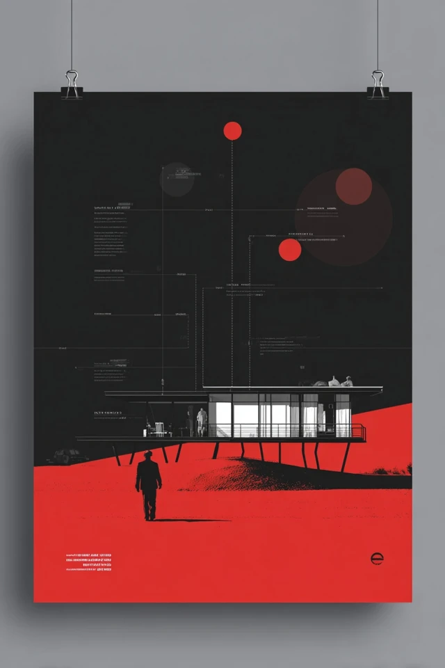 Crimson Geometric Noir - Image 6