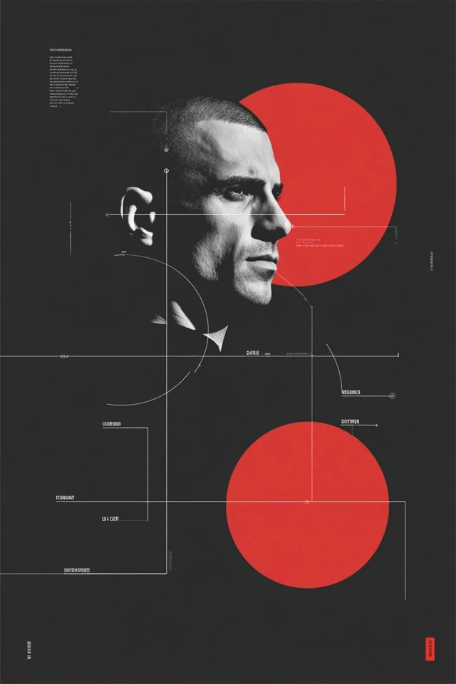 Crimson Geometric Noir - Image 1