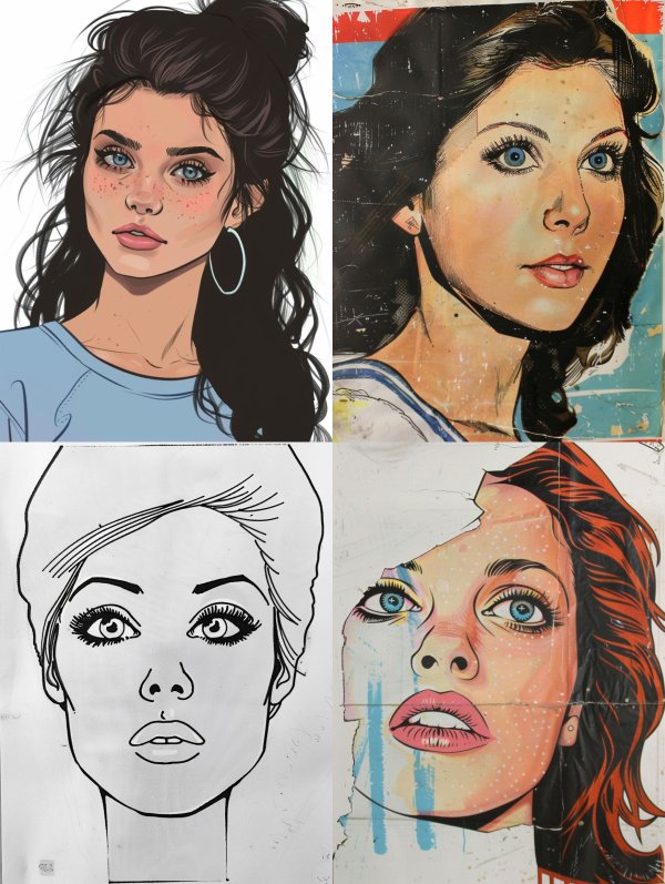 Modern Digital Portrait with Freckles