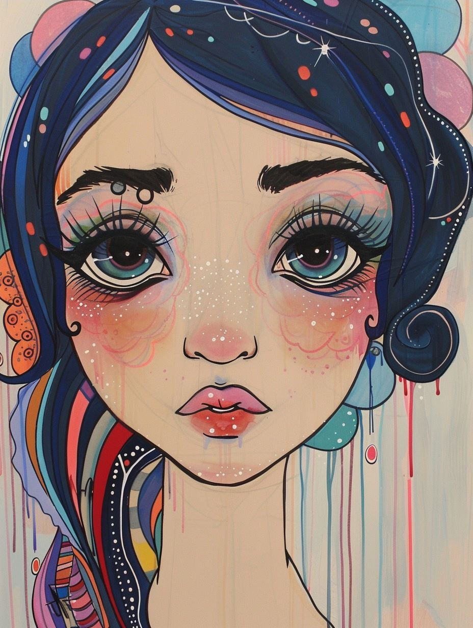 Melancholic Stylized Portrait Studies - Image 4