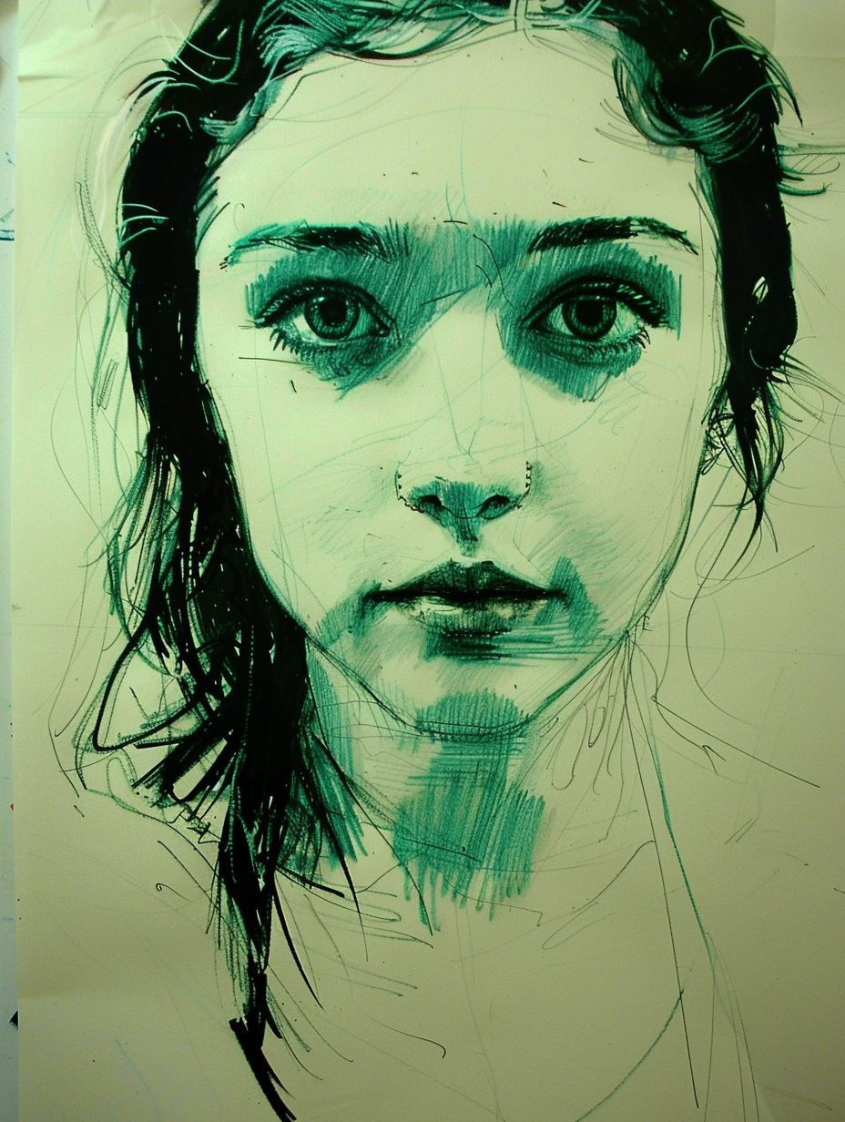 Ethereal Teal Portrait Studies - Image 3