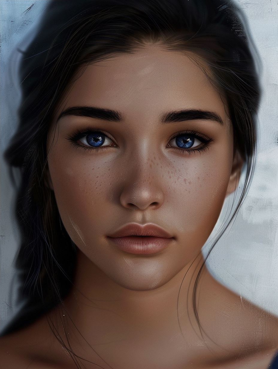 Melancholy Gaze in Cool Light - Image 4