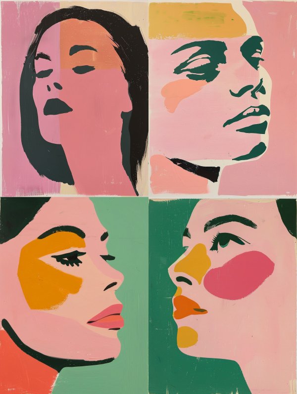 Modern Pop Art Portrait Grid
