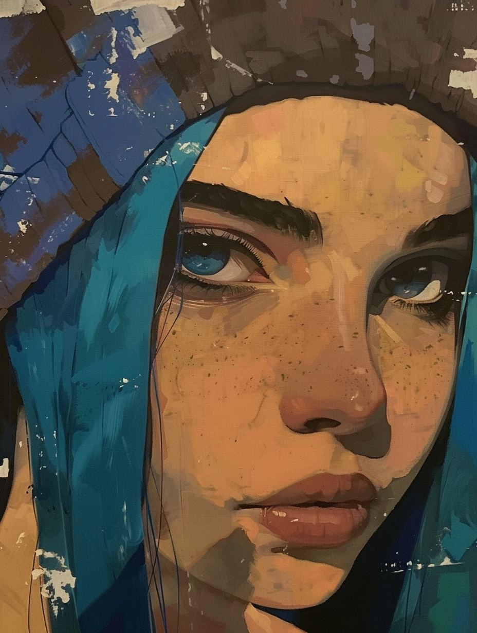Moody Contemporary Portrait Art Study - Image 3