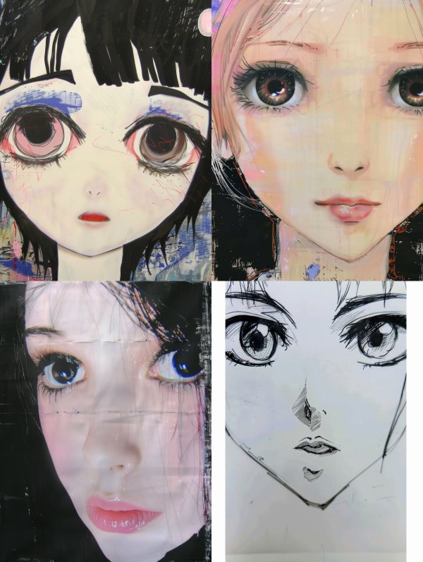 Melancholic Anime Mixed Media Portrait