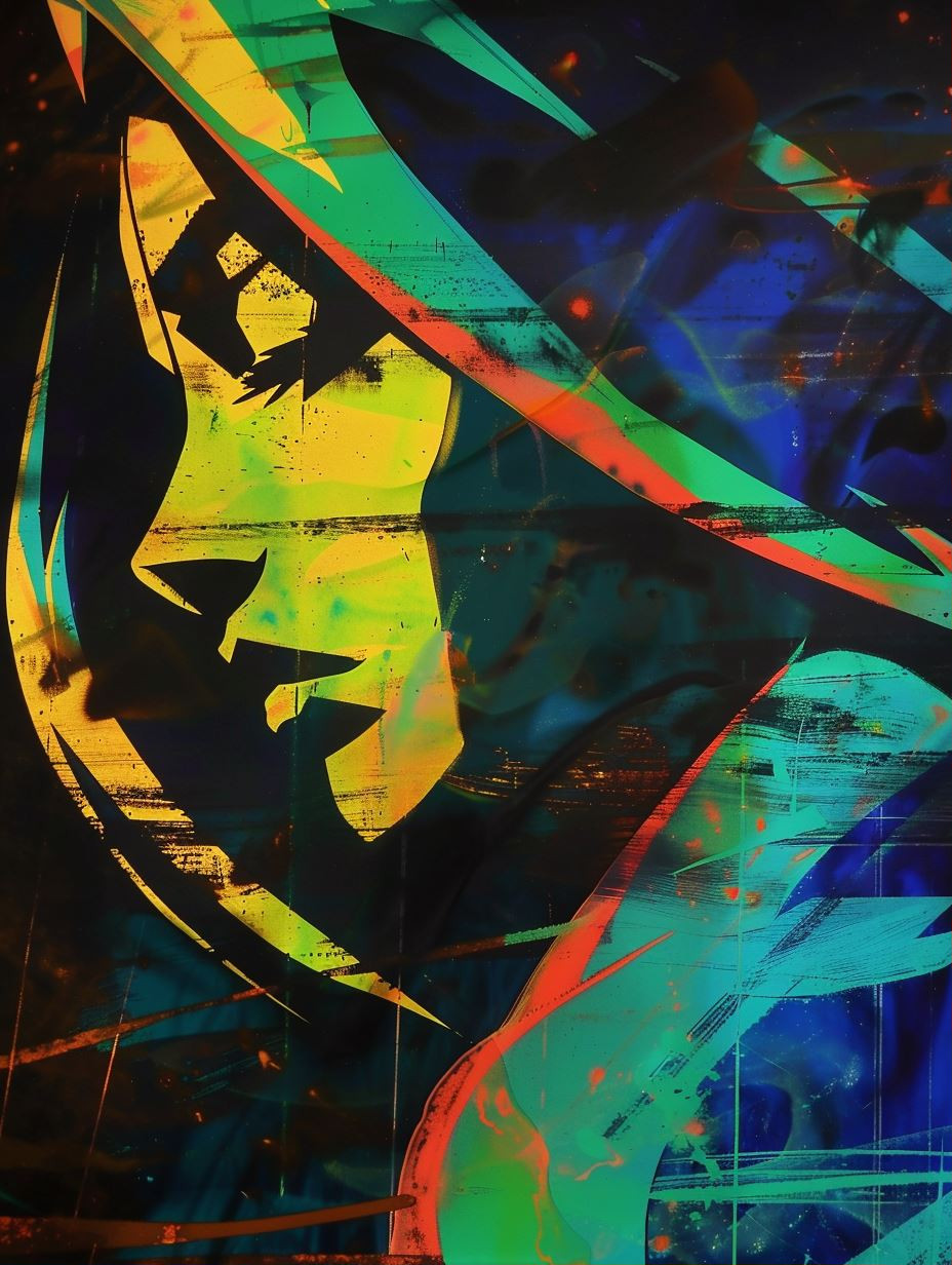 Neon Fragmented Urban Portrait