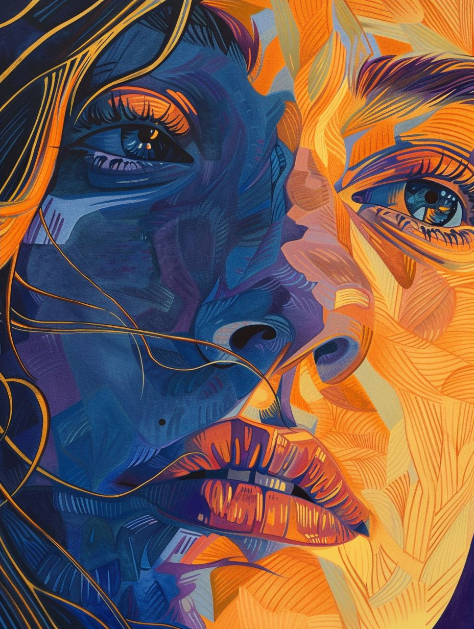 Electric Blue and Amber Portraits - Image 4
