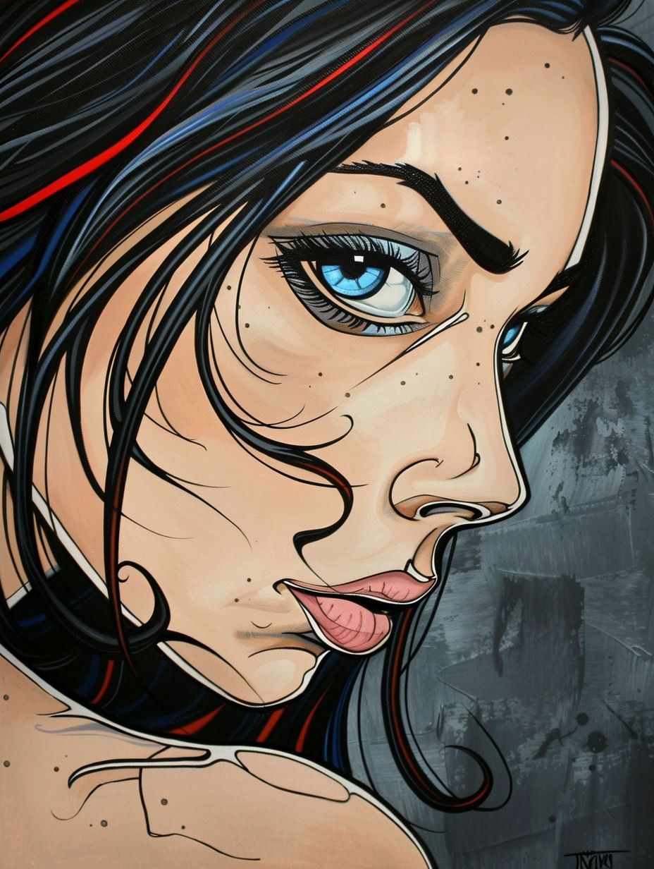 Edgy Ink Comic Portrait Study - Image 4