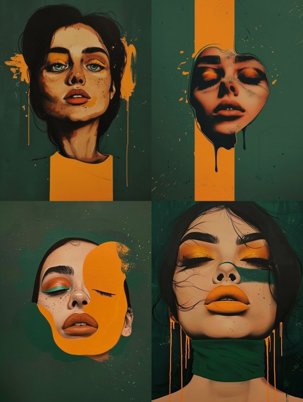 Abstract Gilded Portrait Studies
