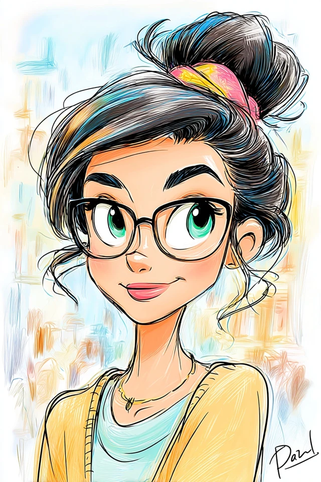 Vibrant Stylized Portrait - Image 1