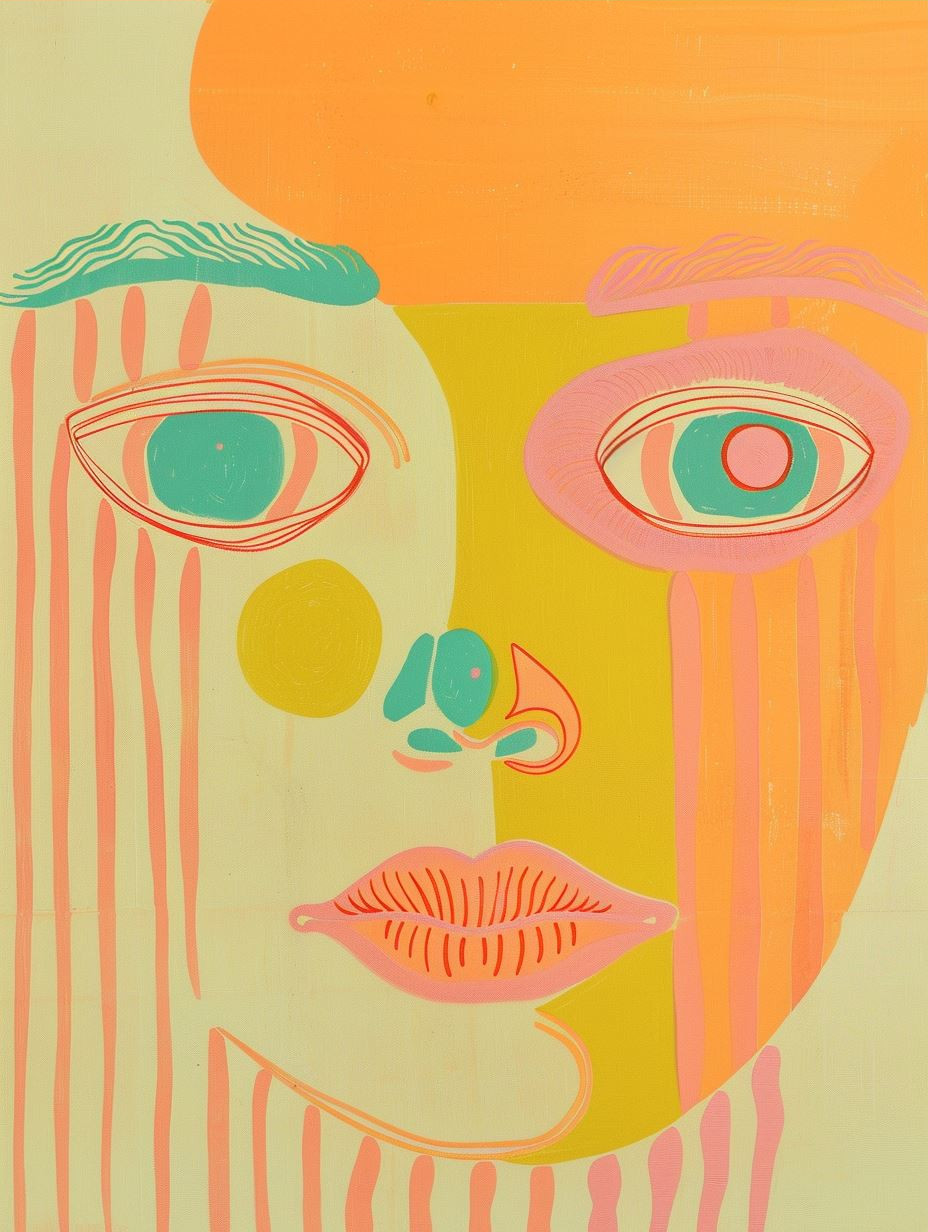 Abstract Faces in Vibrant Color - Image 3