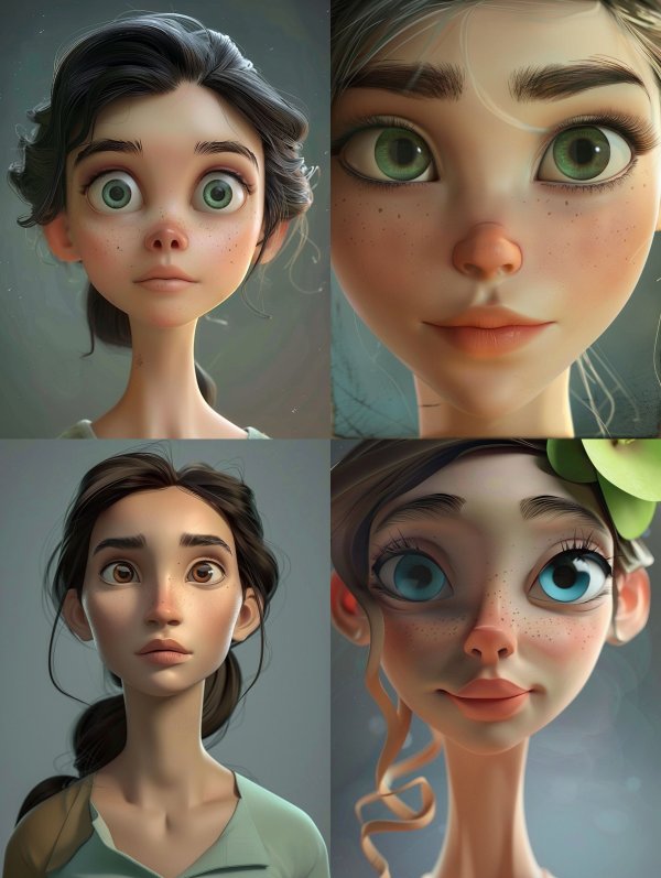 Whimsical Digital Portraits of Stylized Girls