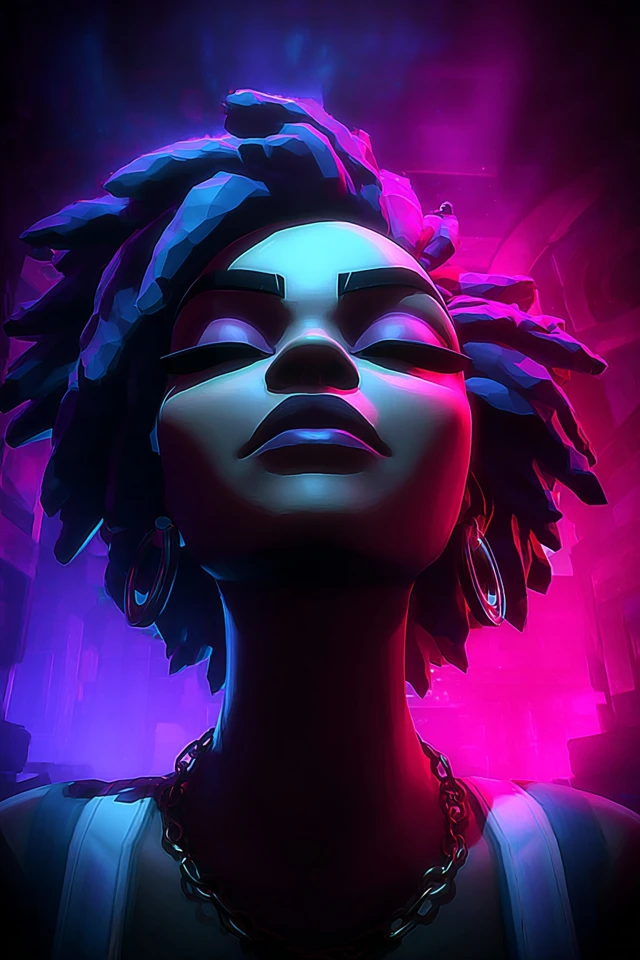 Neon Dreams: A Cyberpunk Fantasy Collage - Image 1