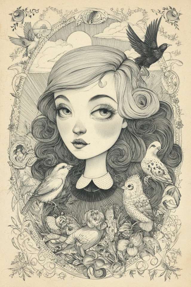 Vintage Ink Enchantment - Image 1