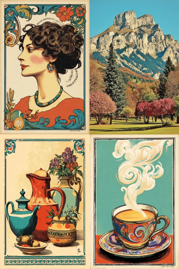 Art Nouveau Inspired Vintage Collage