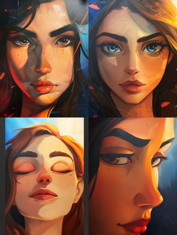 Ethereal Gazes: Digital Portrait Collection