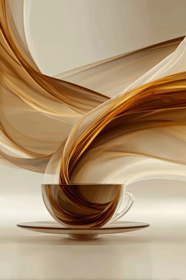 Golden Swirls of Coffee Art - Image 4