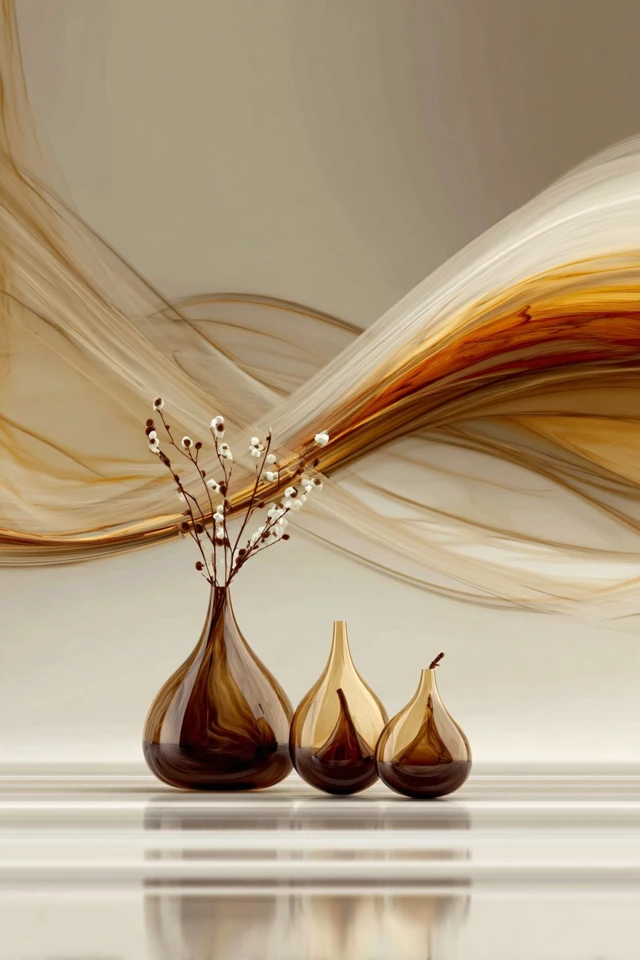 Golden Swirls of Coffee Art - Image 3