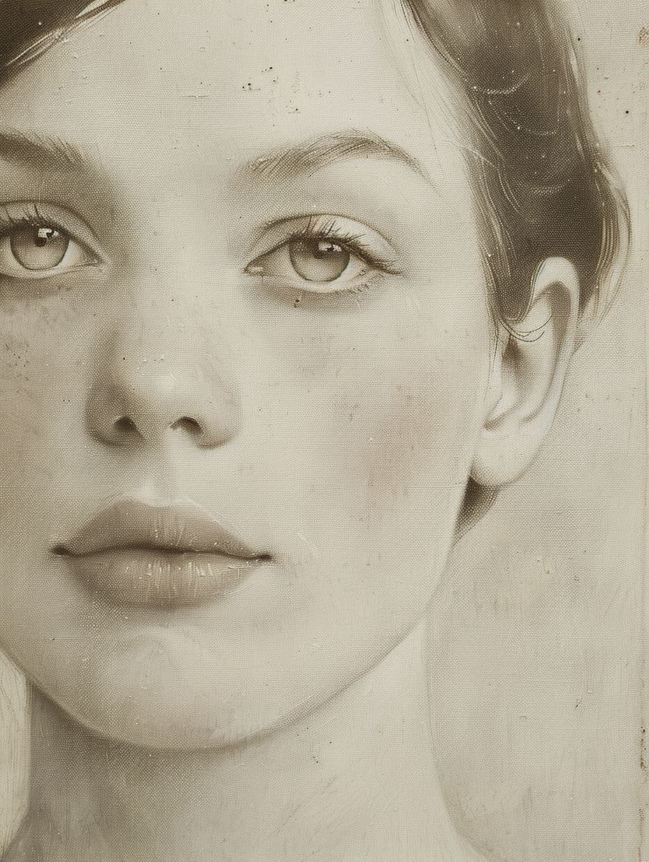 Ethereal Gaze: A Study in Monochrome - Image 1