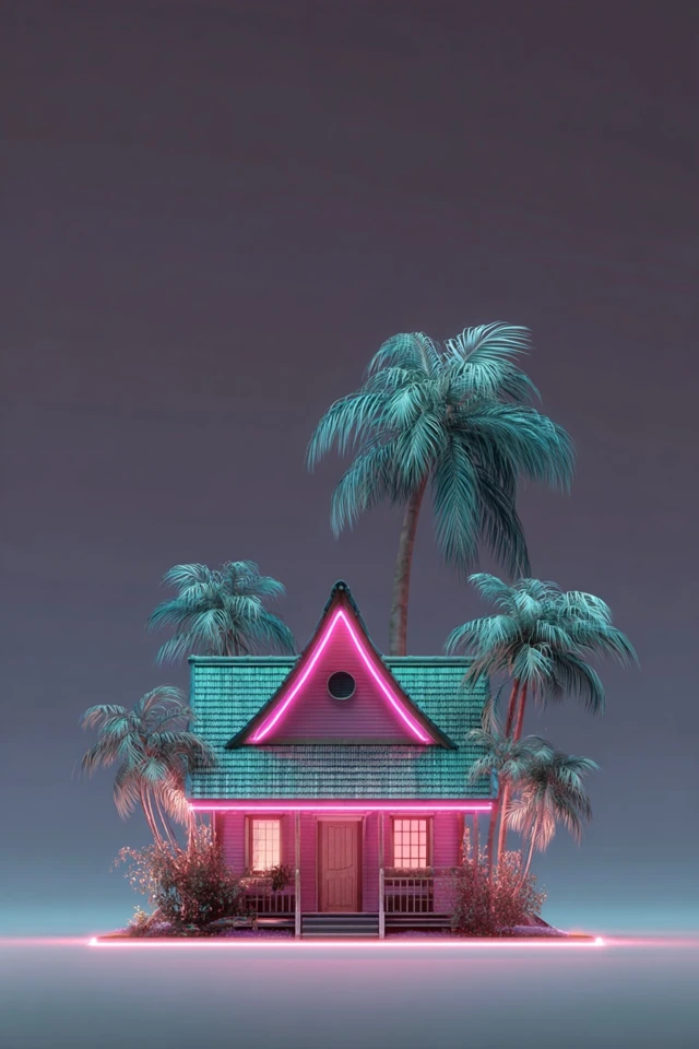 Neon Dreams: A Surreal Digital Collage - Image 6